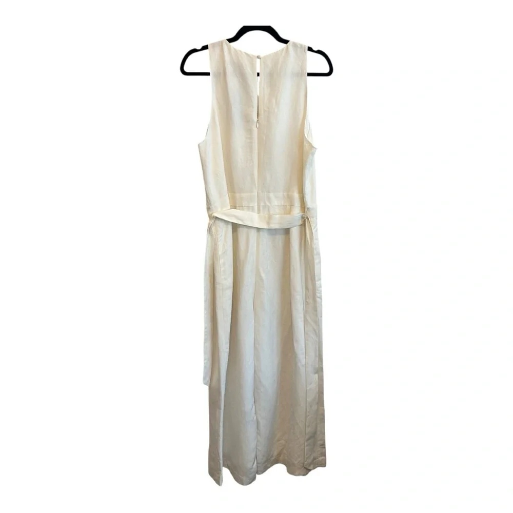 NWT Banana Republic White Linen Jumpsuit Size 14